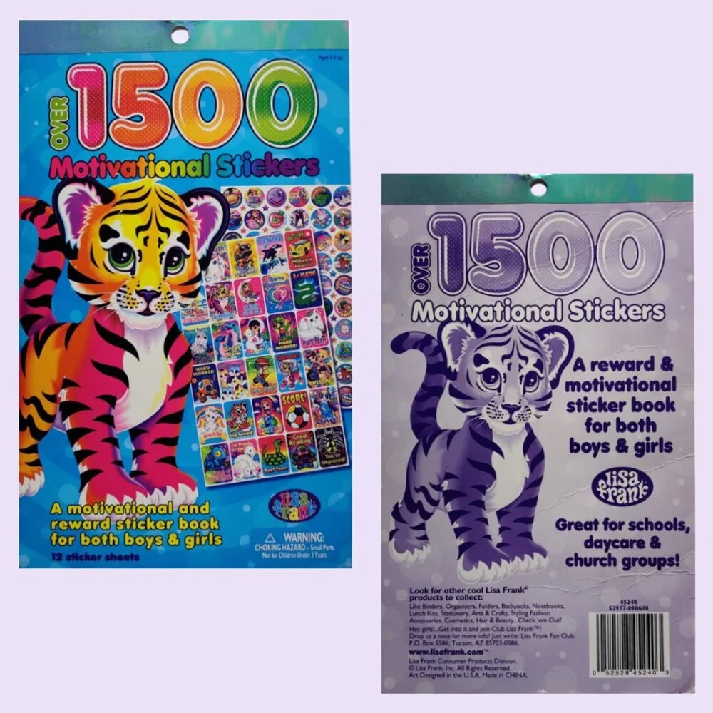 Lisa Frank Tikanni the Husky Dog Trifold Portfolio Art Case + HUGE Sticker Lot